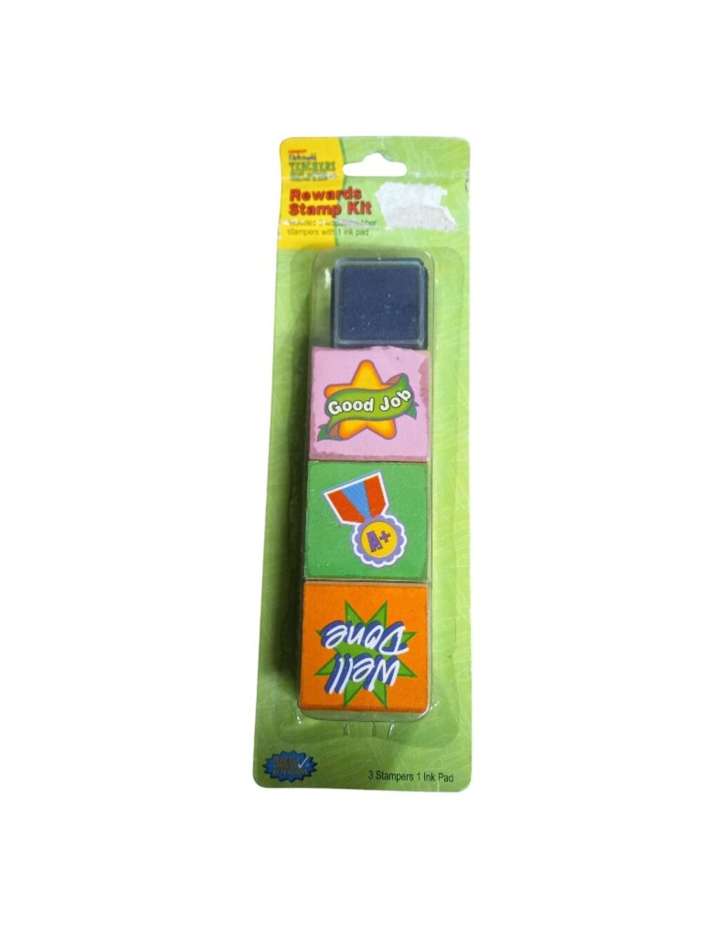 Rewards Stamp Kit 3 Wooden Rubber Stampers 1 Ink Pad Teachers Classroom Supplies